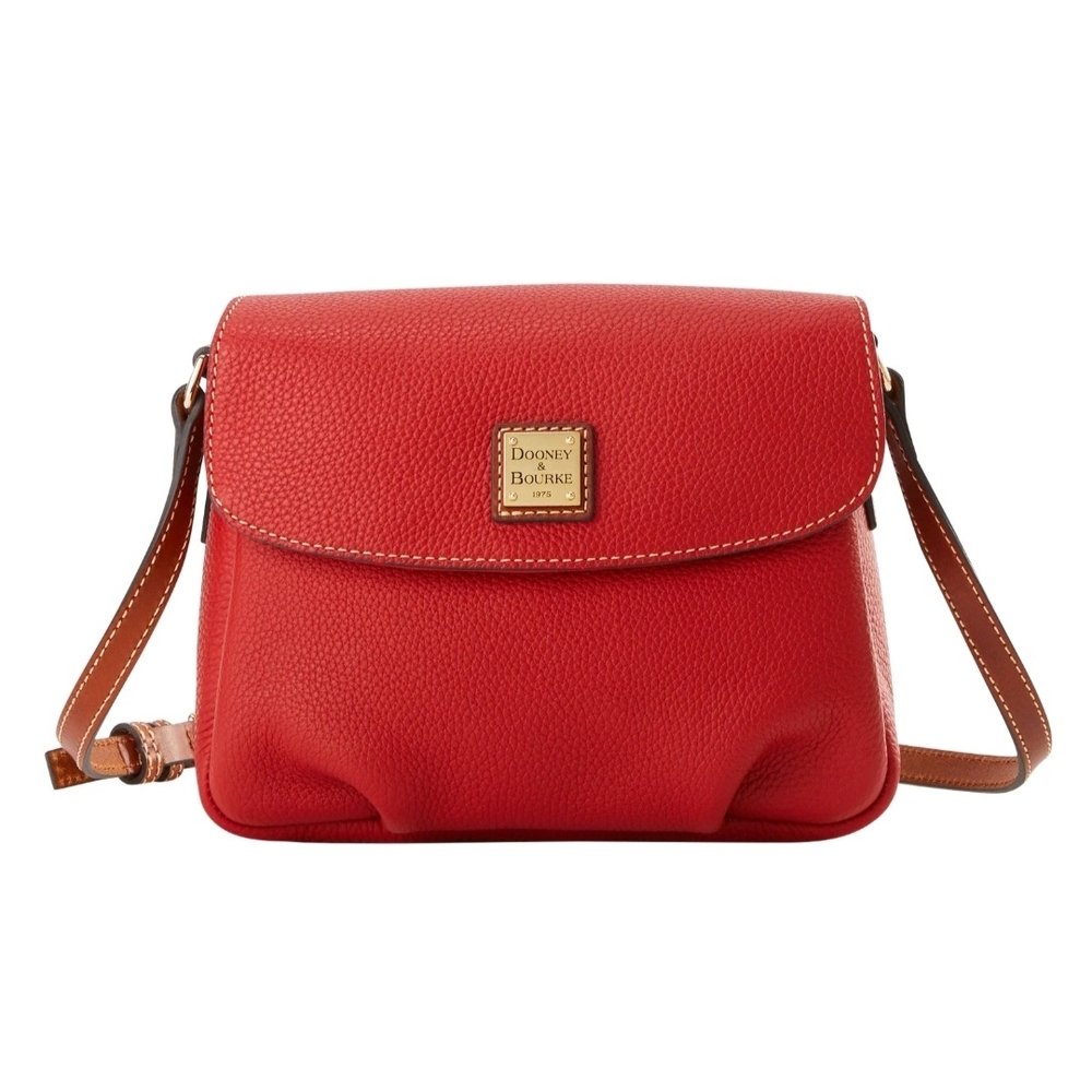 NEW WITH TAGS Dooney & Bourke Pebble Grain Flap Crossbody Tomato D And B D&B